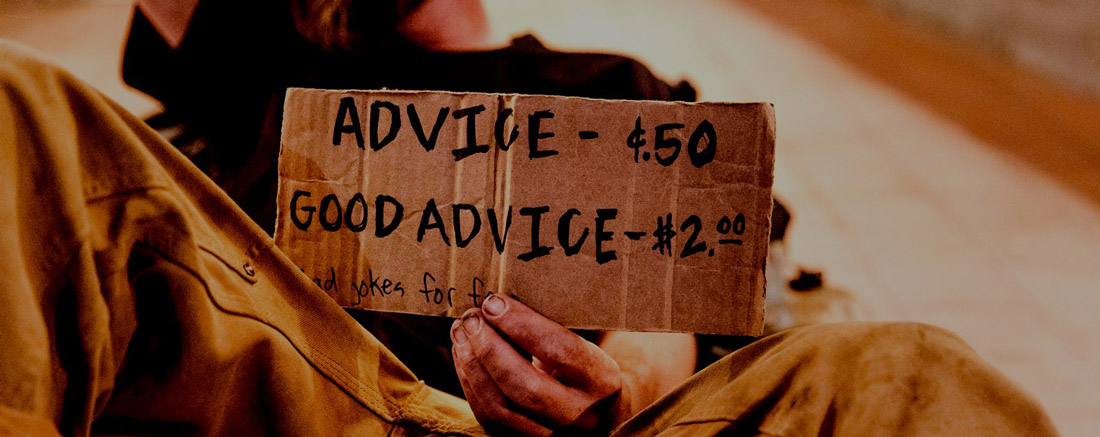 Advice 50 cents and Good Advice $2 sign