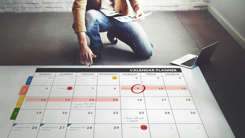 Large calendar header on 30-day website page